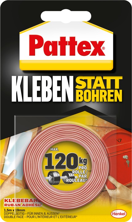 Pattex Kleben statt Bohren Klebeband (19 mm)