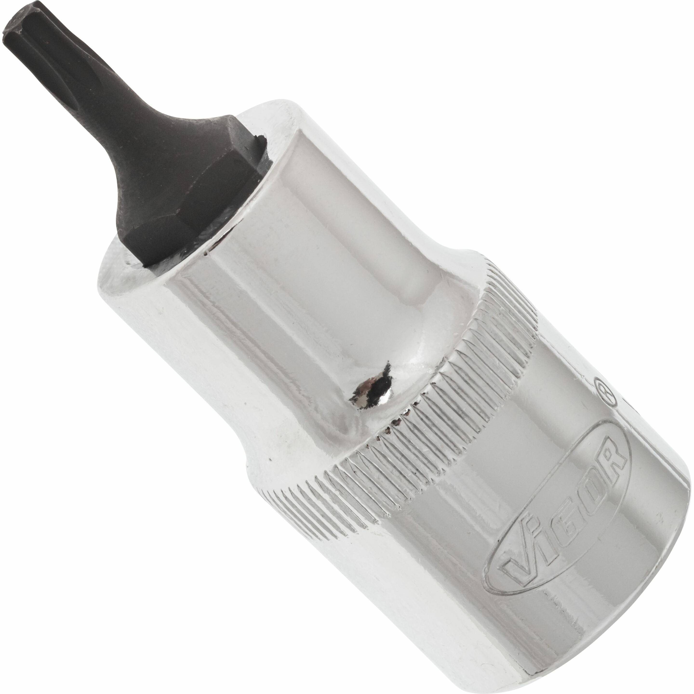 Vigor, Steckschlüssel + Stecknuss, T Schraubendreher-Einsatz ∙ V2151 ∙ Vierkant12,5 mm (1/2 Zoll) ∙ T Profil ∙ T20