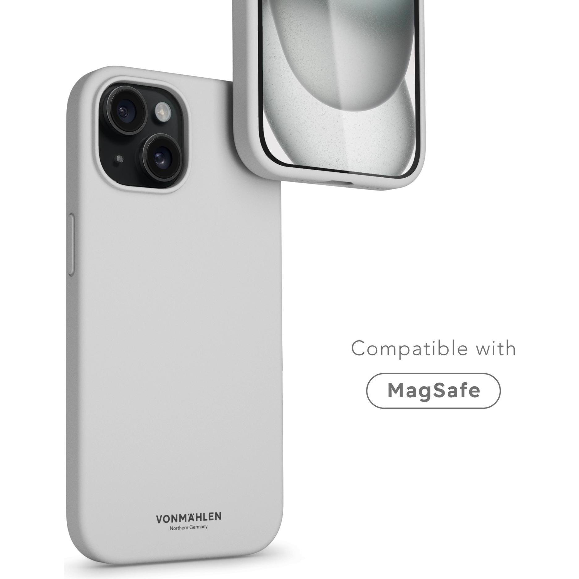 Thumbnail - Vonmählen Eco Silicone Case for iPhone 15 Light Gray (Apple iPhone 15), Smartphone Hülle, Grau