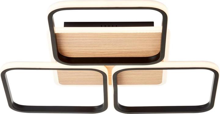 Actual product image Brilliant Dennet LED Ceiling Light 62x62cm 3flg black/wood (6000 lm)