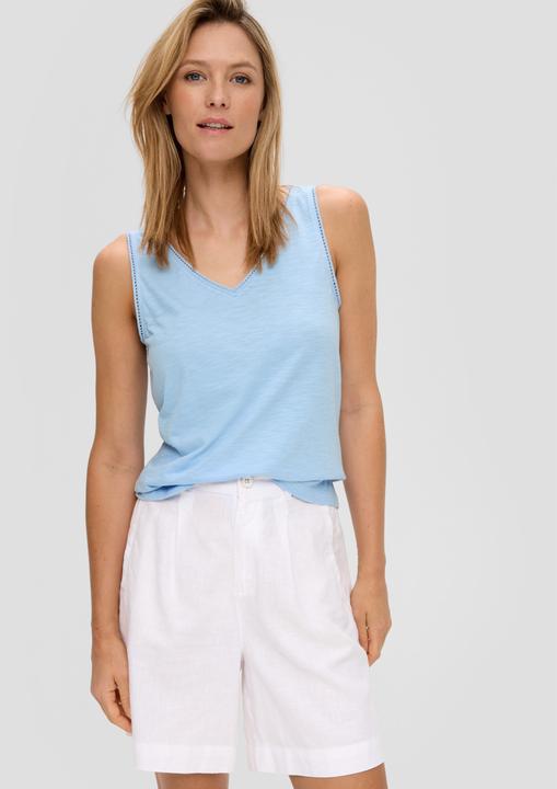 Actual product image S.Oliver T-Shirt Ärmelloses Top mit V-Ausschnitt und Flammgarnstruktur (48)