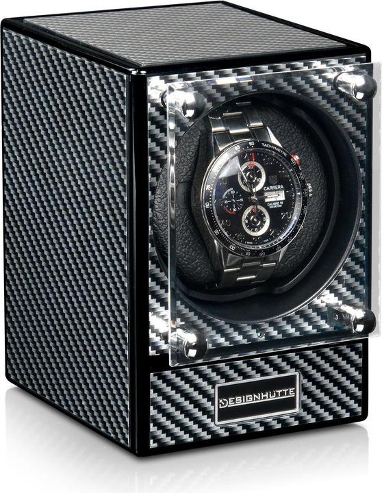 Actual product image Designhütte Watch winder Piccolo 2.0 (without power supply unit) - Carbon lacquer