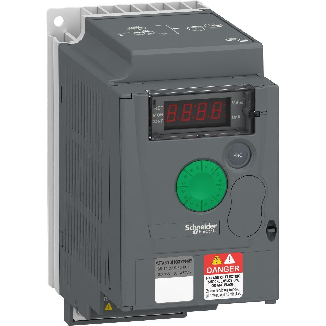 Schneider, Convertitore di frequenza, Inverter, Easy Altivar 310, 0,37kW, 380-460V AC, trifase, senza filtro ATV310H037N4E
