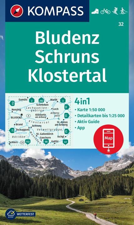 Immagine prodotto Mappa escursionistica KOMPASS 32 Bludenz-Schruns