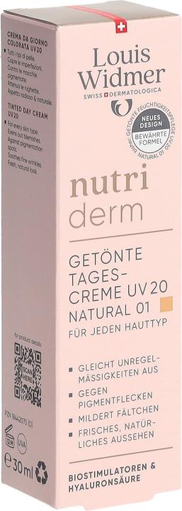 Actual product image Widmer Louis Nutriderm Tagescreme getönt UV20 natural 01 parfumiert 30 ml (30 ml, Tinted Day Cream, SPF 20)