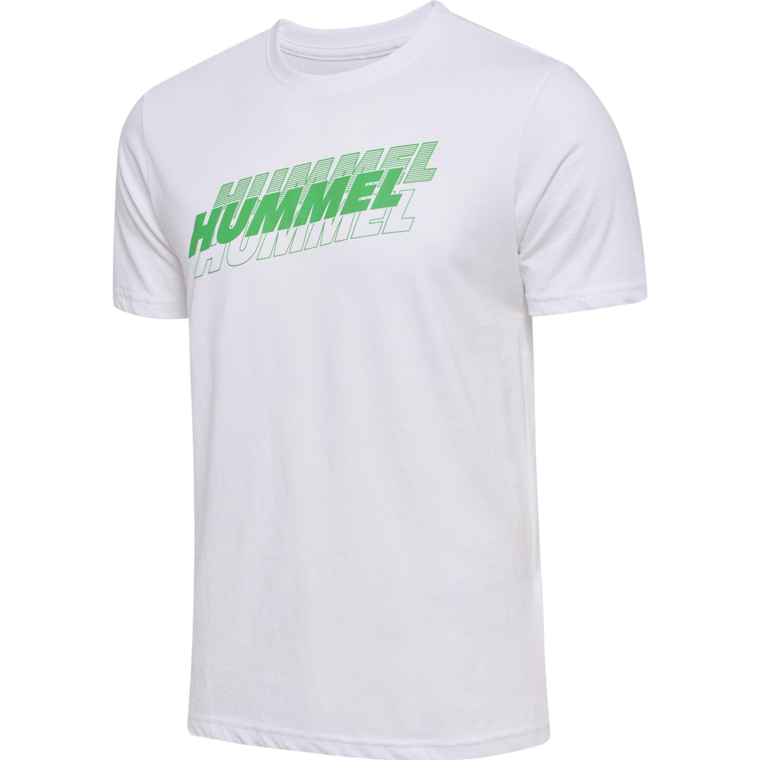 hummel, Herren, Sportshirt, Hmlgraphic Triple Logo Cotton Tee (M), Weiss, M