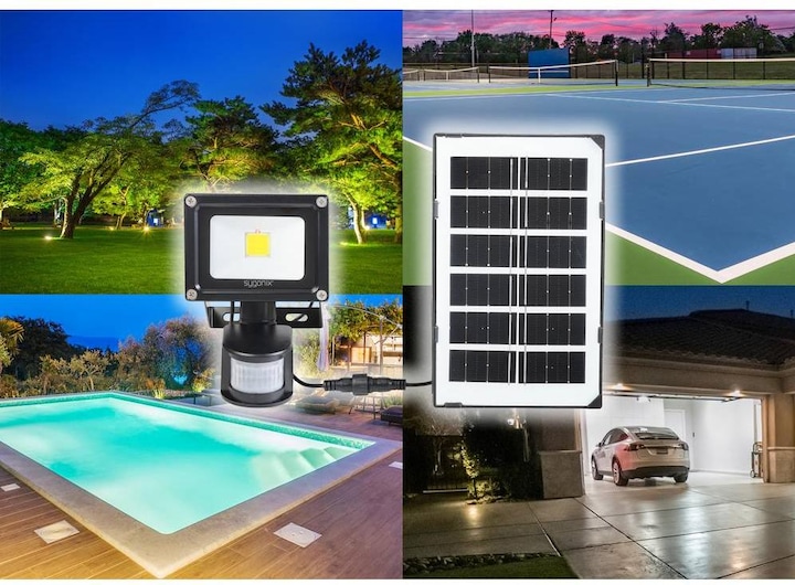Actual product image Sygonix SY-5461108 Solar spotlight with motion detector (700 lm, IP44)