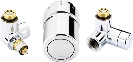 Actual product image Danfoss RTX ventilsaet Krom - Returen i venstre side t-håndkl.rad 013G4133