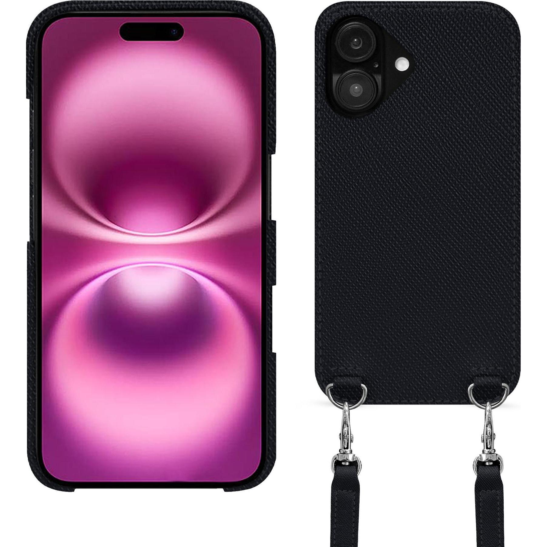 Noreve Schutzhülle mit Schulterriemen Apple iPhone 16 Plus (Apple iPhone 16 Plus), Smartphone Hülle, Schwarz