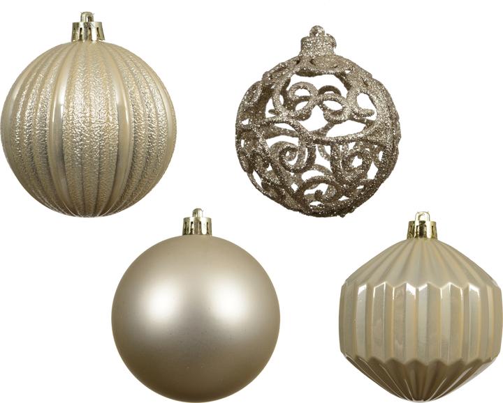 Actual product image Decoris Shatterproof Christmas Tree Ornament Set, 8 cm, Pearl, 16 pieces (16x)