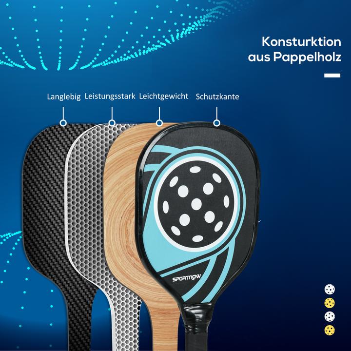 Produktbild SportNow Pickleball-Set mit 4 Schlägern und 4 Bällen