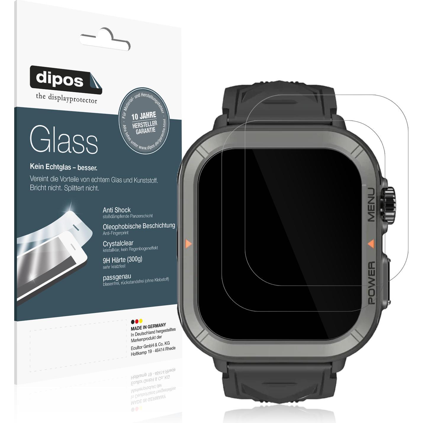 Dipos Anti-Shock Displayschutz 9H, Smartwatch Schutzfolie, Transparent