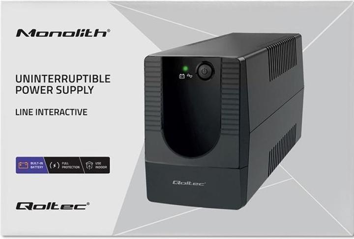 Actual product image Qoltec Zasilacz awaryjny UPS | Monolith | 850VA | 480W (850 VA, 480 W, Line-interactive UPS)