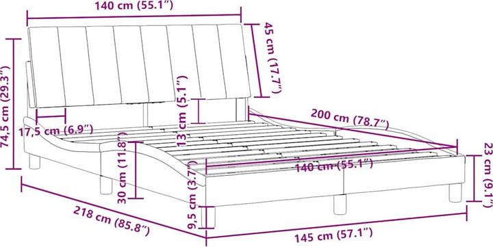 Produktbild vidaXL Bettgestell (140 x 200 cm)