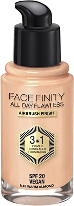 Immagine prodotto Max Factor FACEFINITY Fondotinta All Day Flawless 3in1 N. N45 30ml (N45 Mandorla calda)