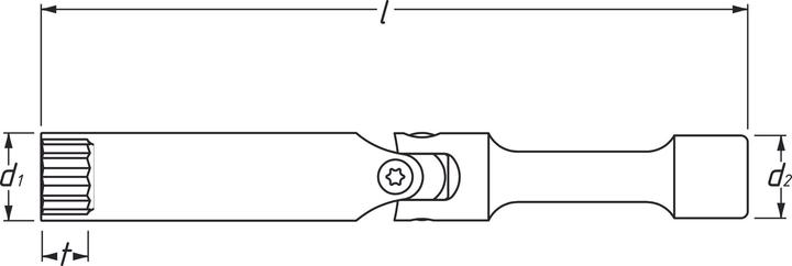 Image du produit HAZET Douille pour bougie de préchauffage 2530 - Carré creux 10 mm (3/8 pouce) - Six pans externes (10 mm)
