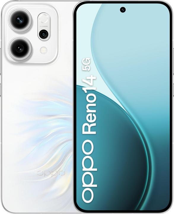 Produktbild OPPO Reno14 5G 12GB/512GB Weiss (512 GB, Opal White, 6.59", Dual SIM, 5G)