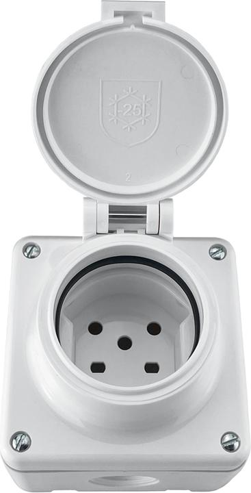 Actual product image Mica Ap wet socket outlet 1xt15 Ip55