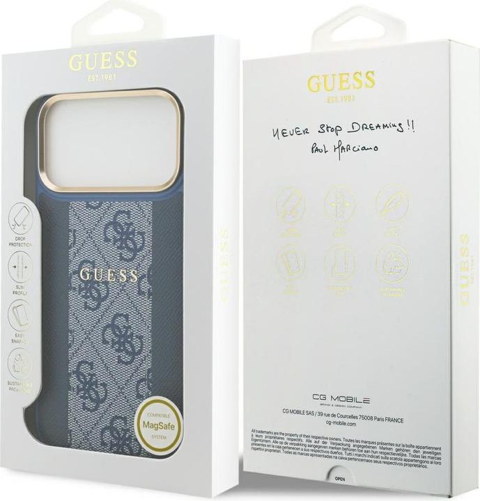 Actual product image Guess - Hardcase 4G - iPhone 17 Pro Max - Blue (Apple iPhone 17 Pro Max)