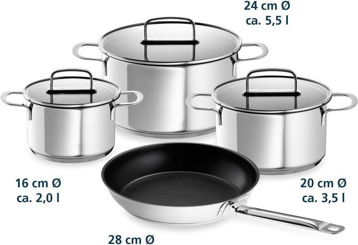 Produktbild Schulte-Ufer Topfset Industar mit Bratpfanne DIAMAS-Pro (4-teilig) (Pfannenset + Topfset, Aluminium, Edelstahl)