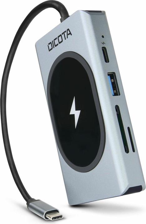 Actual product image Dicota USB-C 10-in-1 Charging Hub 4K PD 100W silver (USB-C, 7 ports)