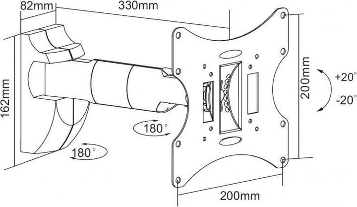 Produktbild Cabletech Wandhalterung für Fernseher 23-43 Zoll schwarz LCD-UCH0042