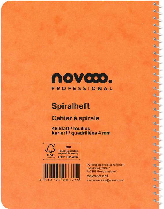 Produktbild Novooo Spiralheft assortiert (A6, Kariert)