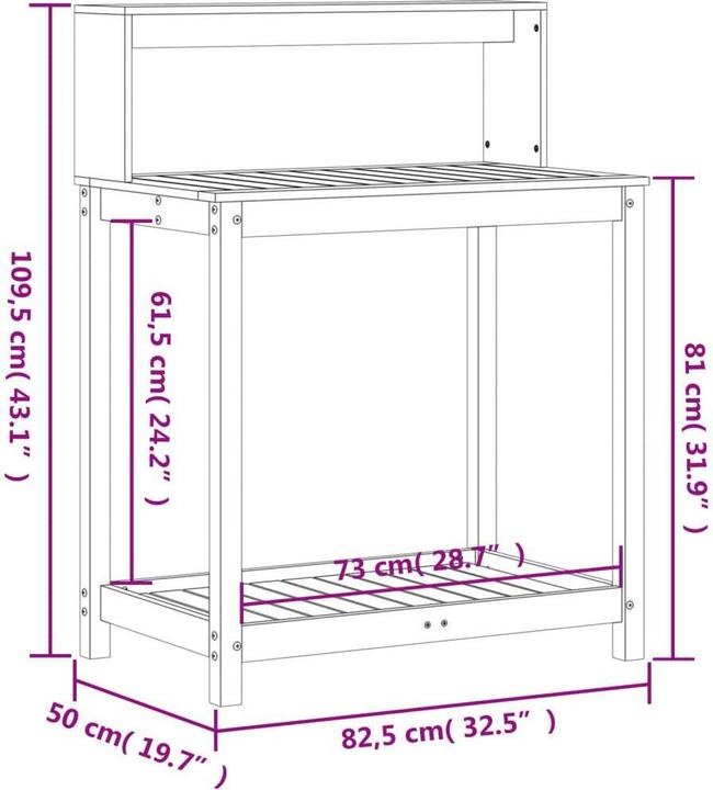 Actual product image vidaXL Pflanztisch