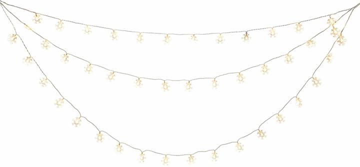 Konstsmide Tenda luminosa a LED con fiocchi di neve, 44 LED, 1,25 m, per esterni (1.13 m)