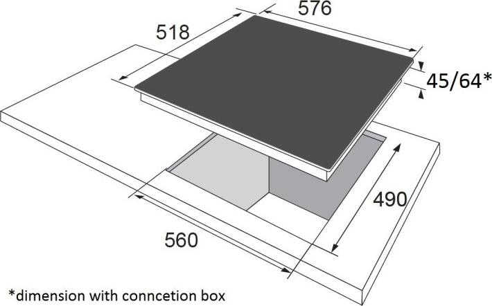Actual product image Amica KMC 742 610 C Cooktop Integrated Zoneless Induction Cooktop 4 Zone(s)