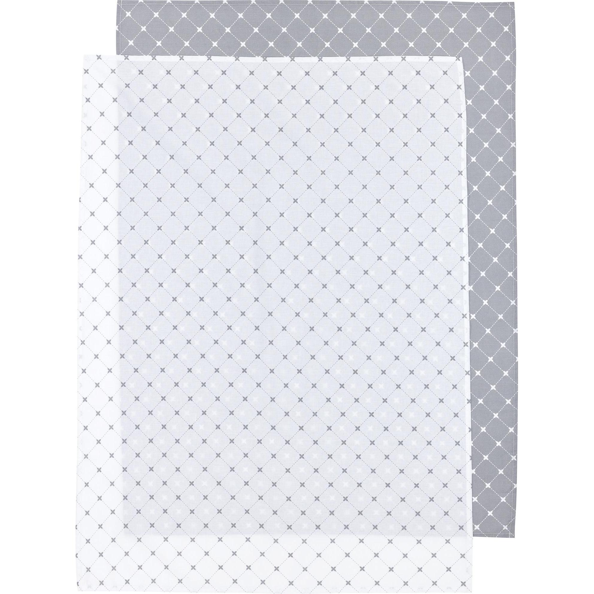 Thumbnail - Meyco, Babyduvet, X MrsKeizer Bettlaken 2-pack Louis grau-weiss