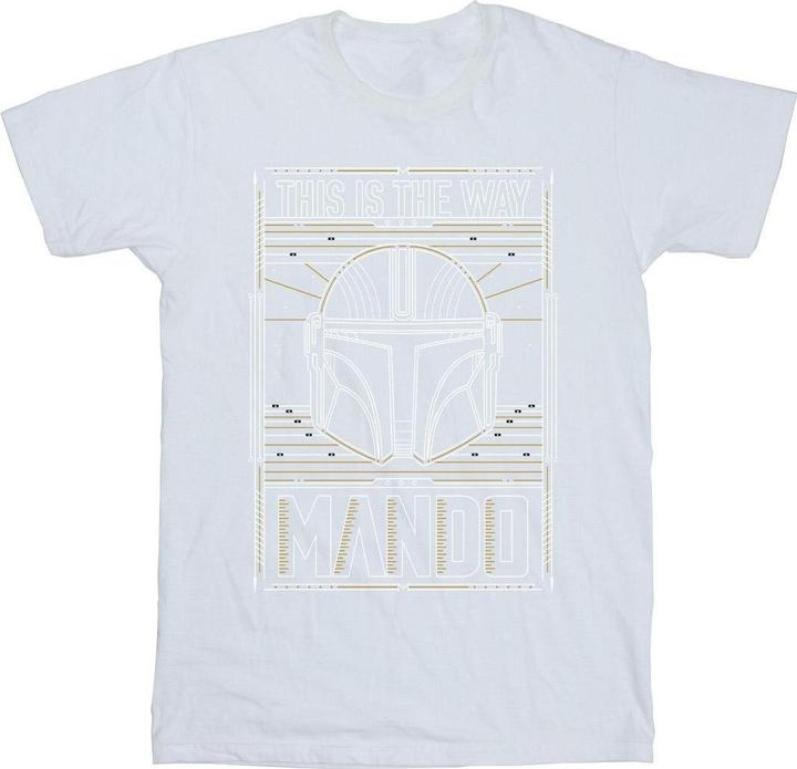 Immagine prodotto Star Wars The Mandalorian The Way Outline Helm Maglietta Uomo (M)