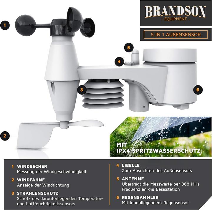 Produktbild Brandson WLAN Wetterstation mit Aussensensor