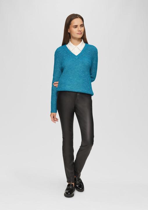 Image du produit S.Oliver Strickpullover Strickpullover mit V-Ausschnitt und Rippblende (48)