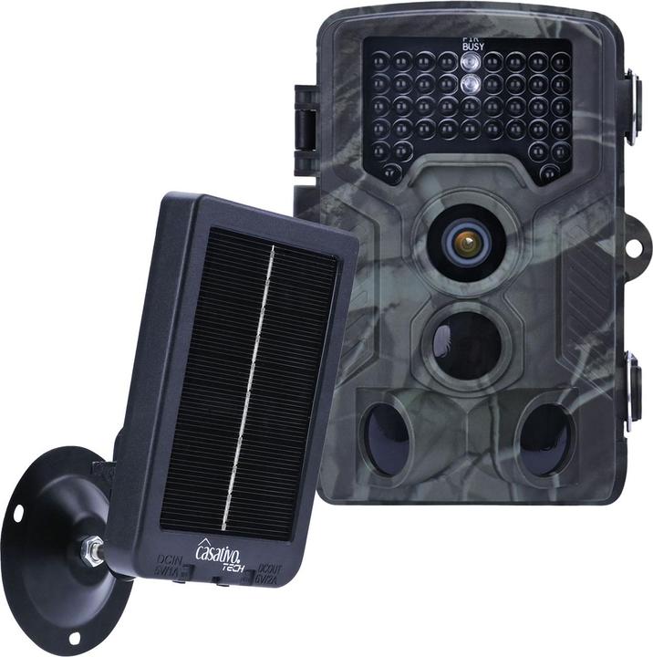 Casativo Full HD wildlife camera with 3 motion sensors, incl. solar panel battery, 3000 mAh