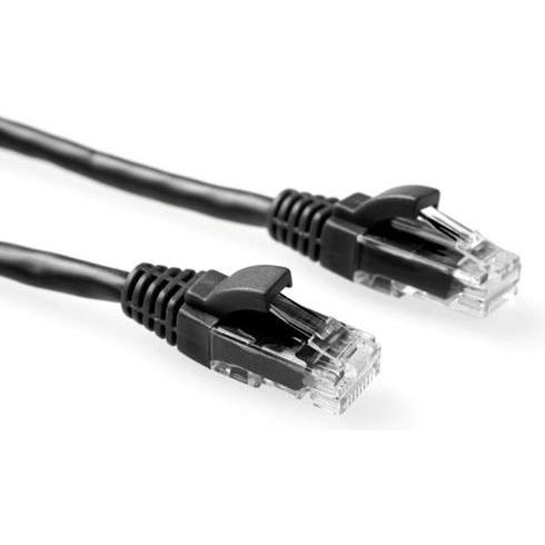 ACT Black 2 meter U/UTP CAT6 patch cable component level with RJ45 connectors (U/UTP, CAT6, 2 m), Netzwerkkabel