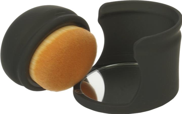 Actual product image Make-up brush in box with mirror, fine synthetic hair
