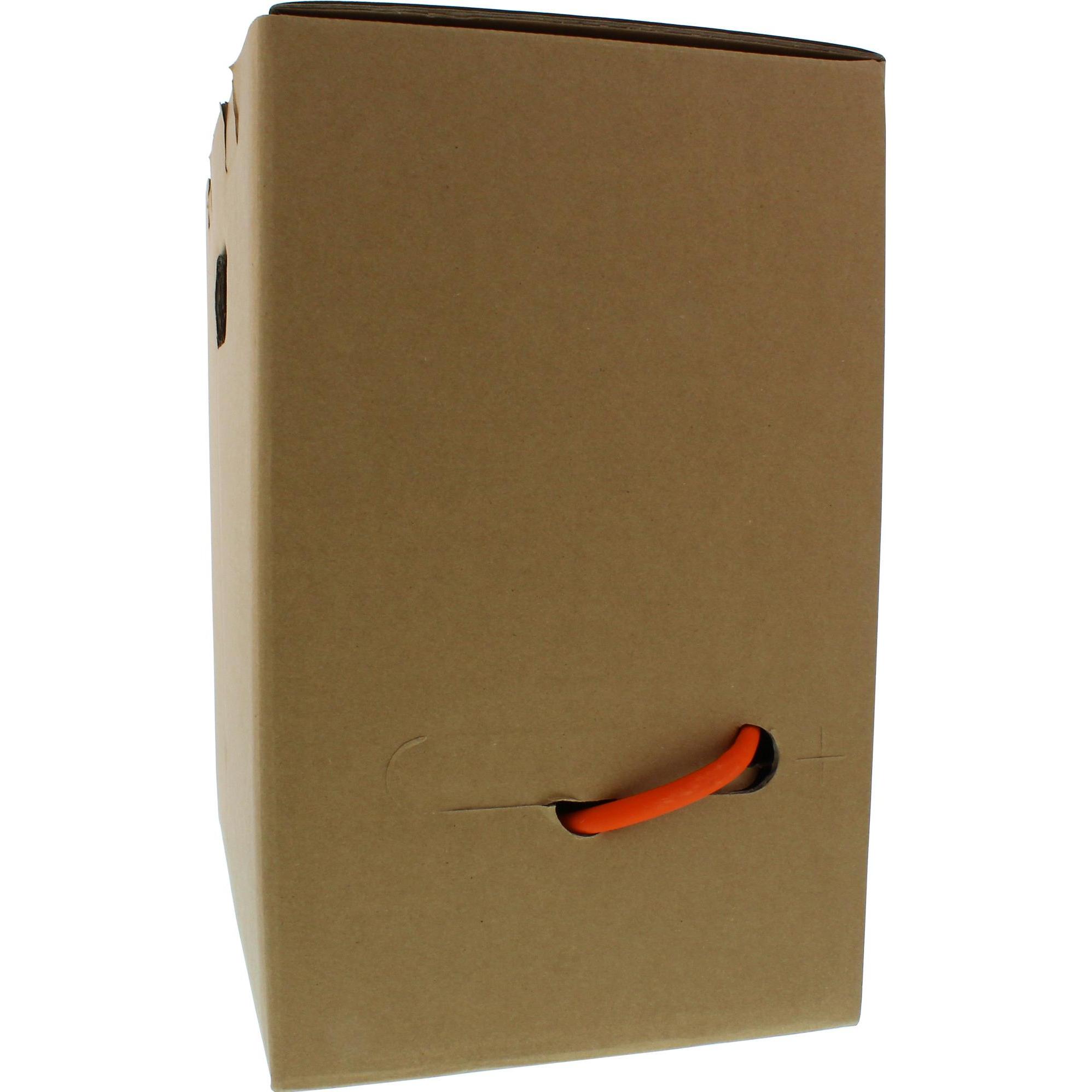 Thumbnail - InLine Verlegekabel Cat.7a, S/FTP (PiMF) 4x2x0,58 AWG23, 1200MHz, B2ca halogenfrei, orange, 100m (S/FTP, CAT7a, 100 m), ...