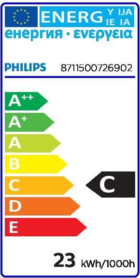Energie-Label Philips TL-D farbig-Fluorescent lamp- 871150072690240 (G13, 400 lm, 1x)