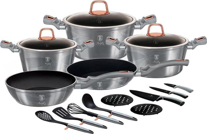 Productafbeelding BerlingerHaus BH-7044 17-DELIGE PANNENSET (Koekenpan, Steelpan, 20 x 4.50 cm)