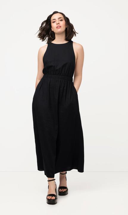 Actual product image Ulla Popken Flared Hem Linen Blend Sleeveless Dress (46, 48)