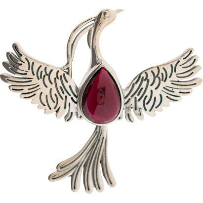 Berk, Ciondolo collana, Anhänger Phönix mit Granat