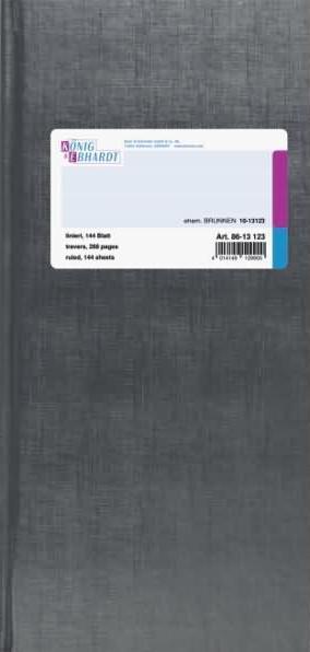 Produktbild König & Ebhardt Geschäftsbuch 13,7x29,7cm liniert 144 Blatt Deckenband (2/3 A4, Liniert)