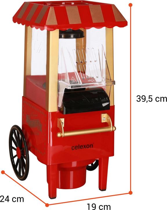 Productafbeelding Celexon CinePop CP500 popcornmachine in retro-look kermisontwerp, incl. maatbeker voor doseren