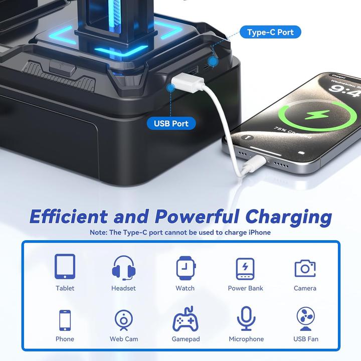 Produktbild KDD Gaming Kopfhörer-Ständer mit USB & Controller-Halterung