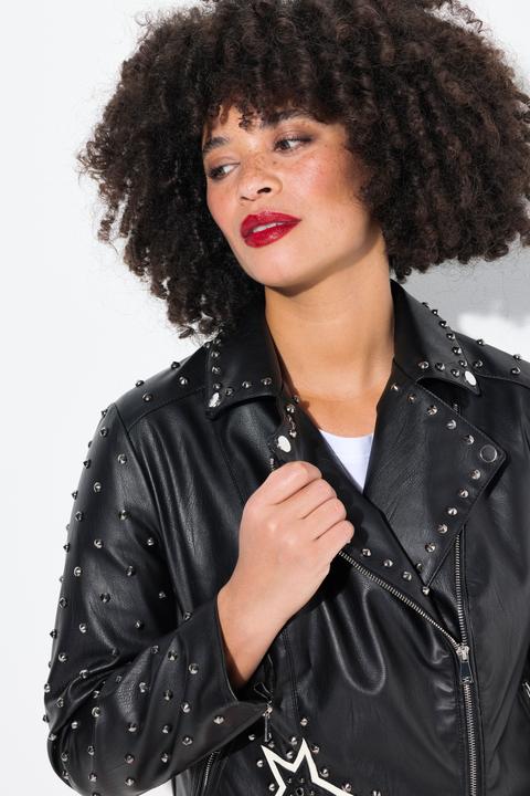 Produktbild Angel of Style Jacke, Bikerjacke, Lederoptik, Rosen-Rückendruck (46)