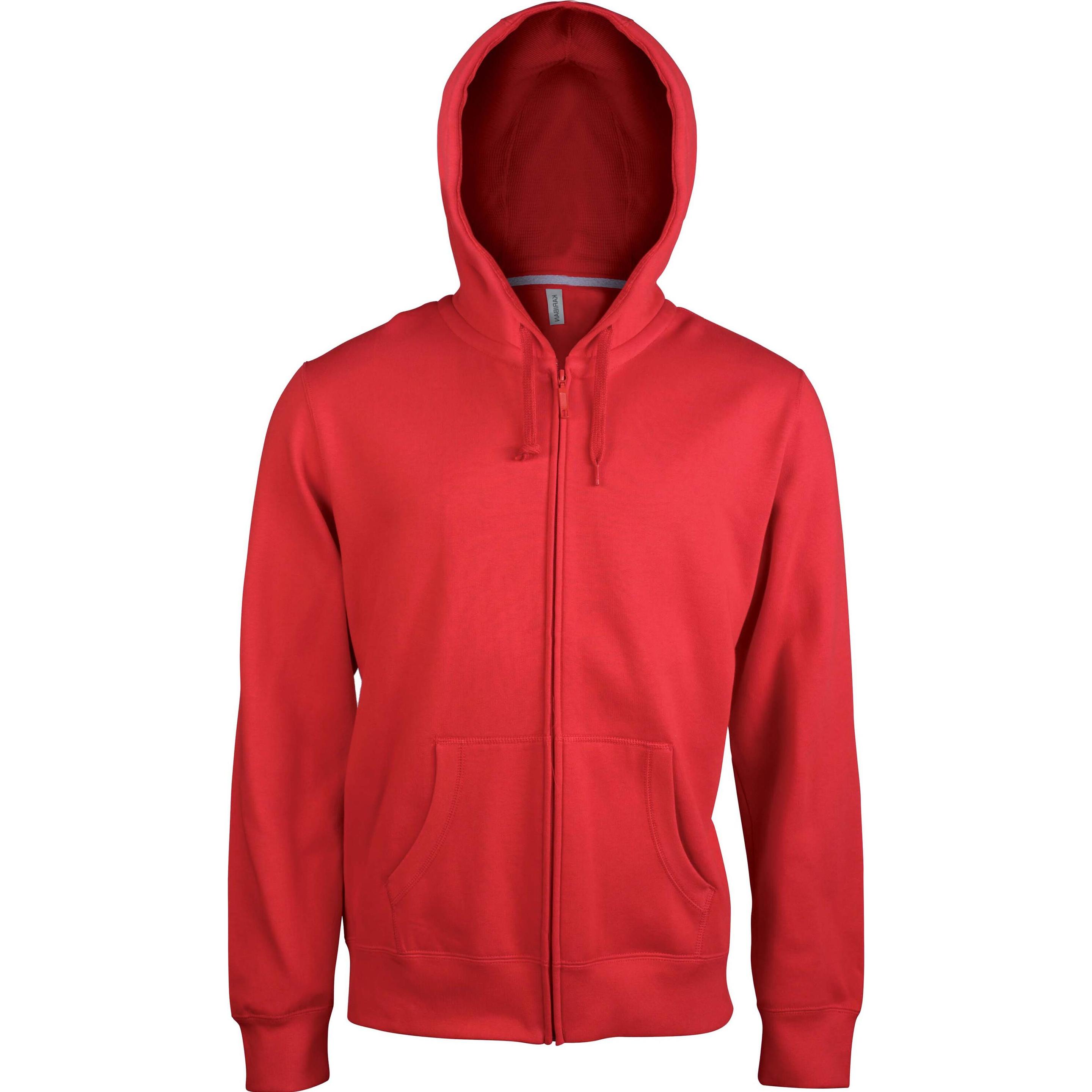 Kariban, Herren, Pullover, Kapuzenjacke, Rot, (L)