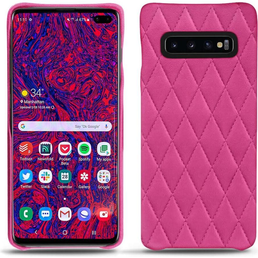 Noreve Lederschutzhülle (Samsung Galaxy S10+), Smartphone Hülle, Rosa