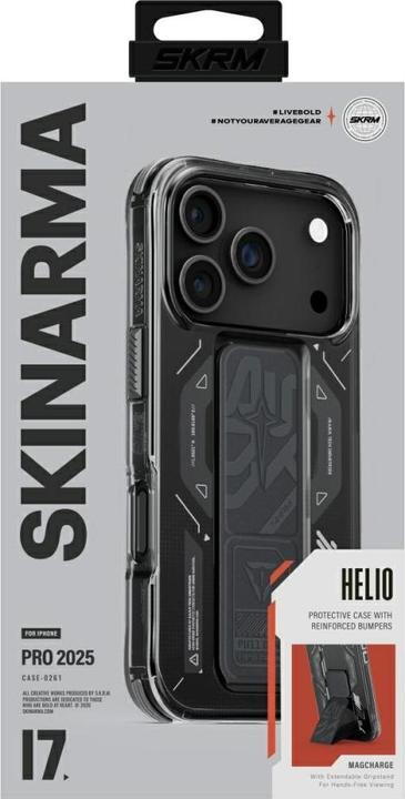 Actual product image Skinarma Helio Case for iPhone 17 Pro Magnetic Charging + Grip Stand Graphite (Apple iPhone 17 Pro)