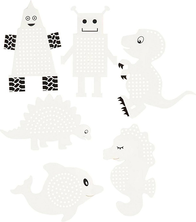 Produktbild Creativ Company Borduurfiguren Dieren en Robots, 18dlg.